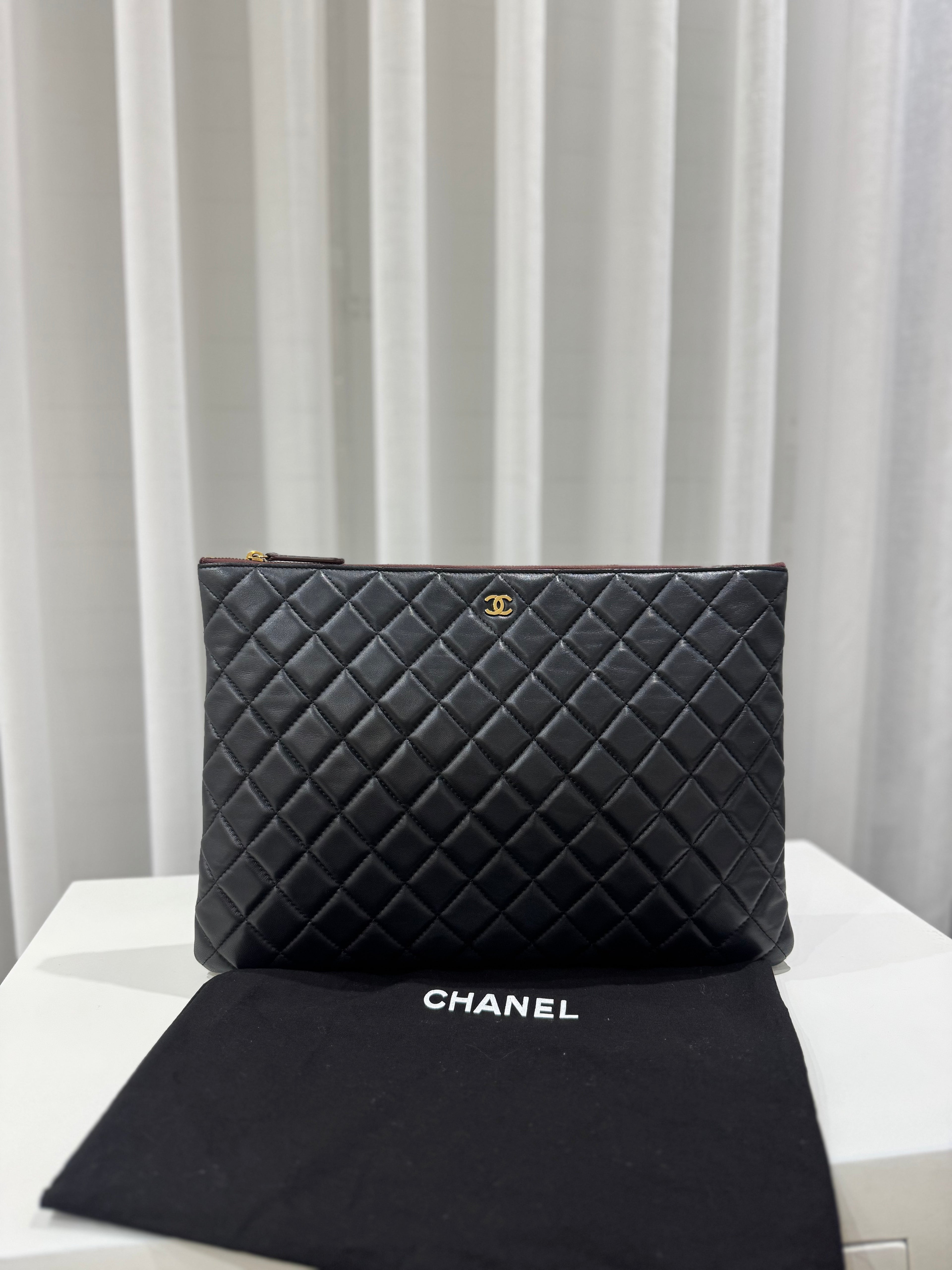 Chanel O Pouch - Black - Lambskin