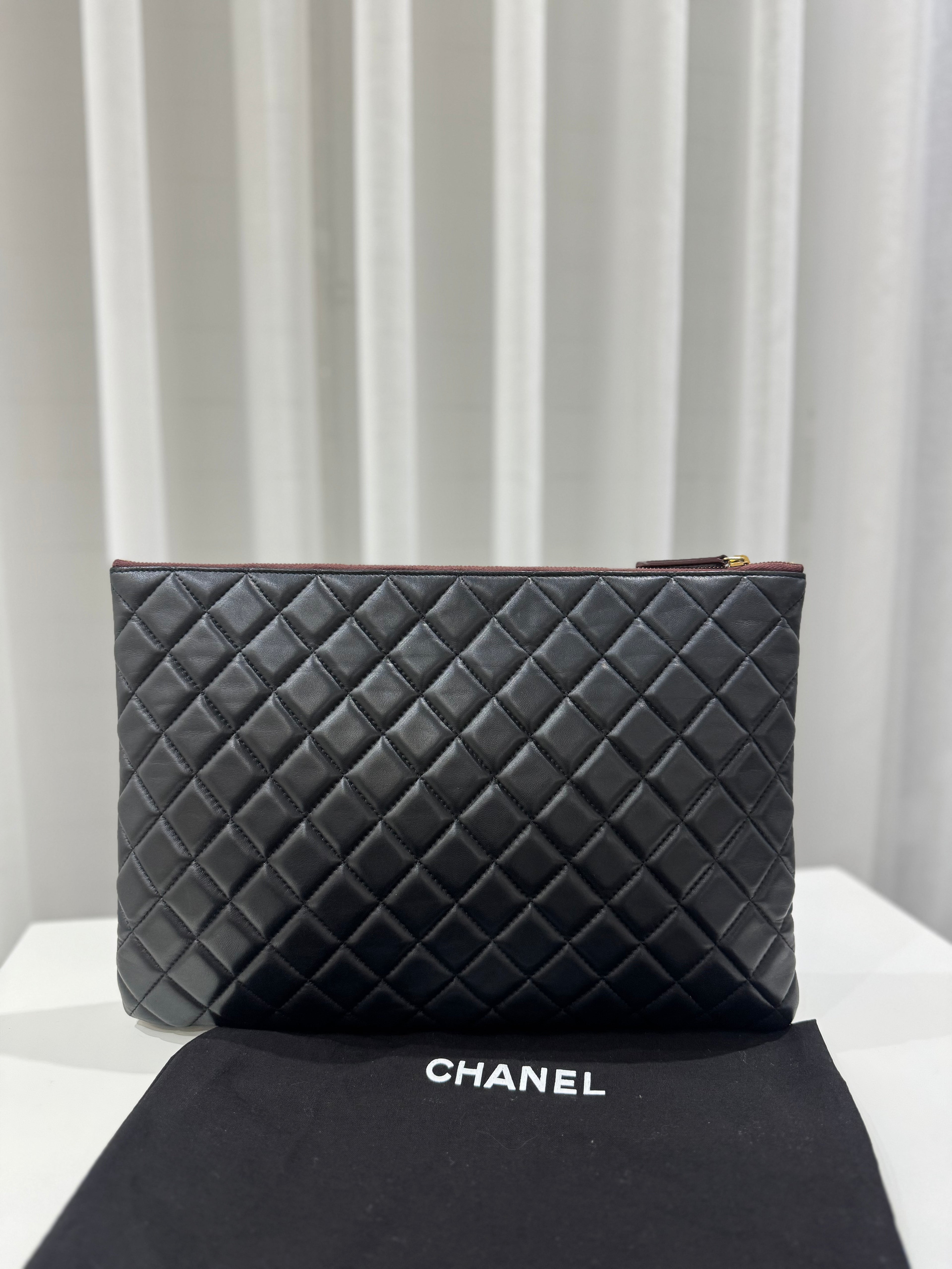 Chanel O Pouch - Black - Lambskin