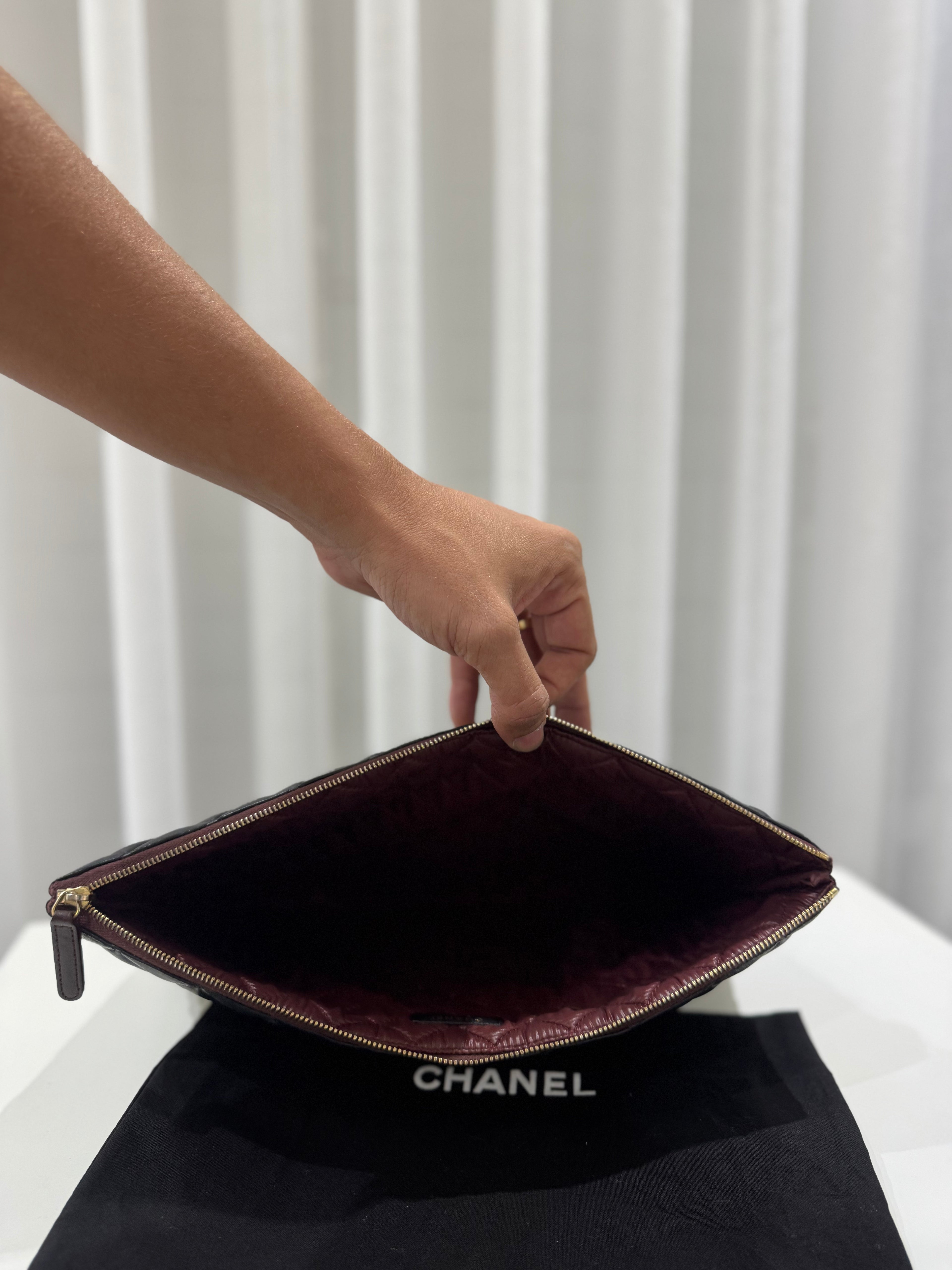 Chanel O Pouch - Black - Lambskin