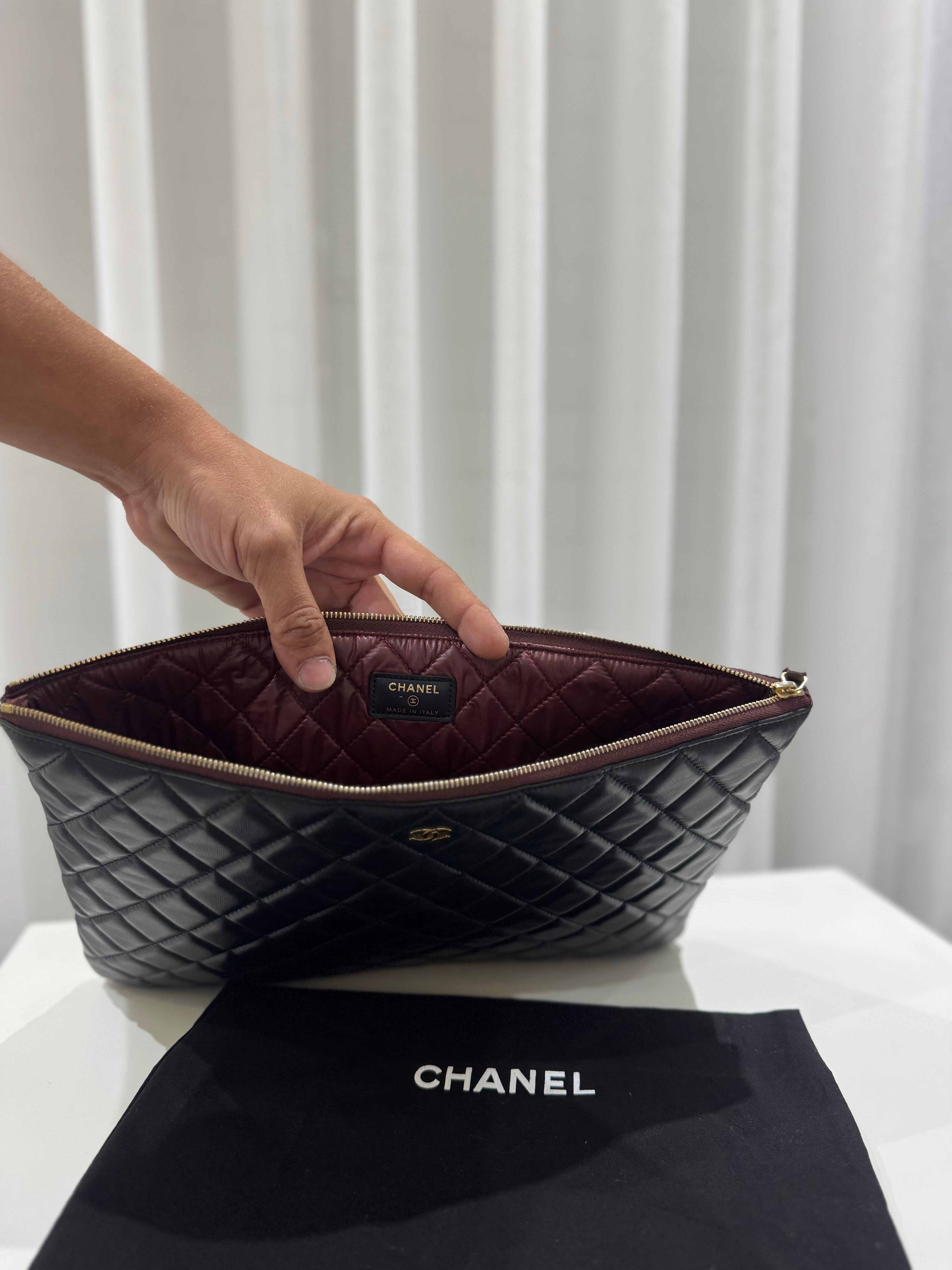 Chanel O Pouch - Black - Lambskin