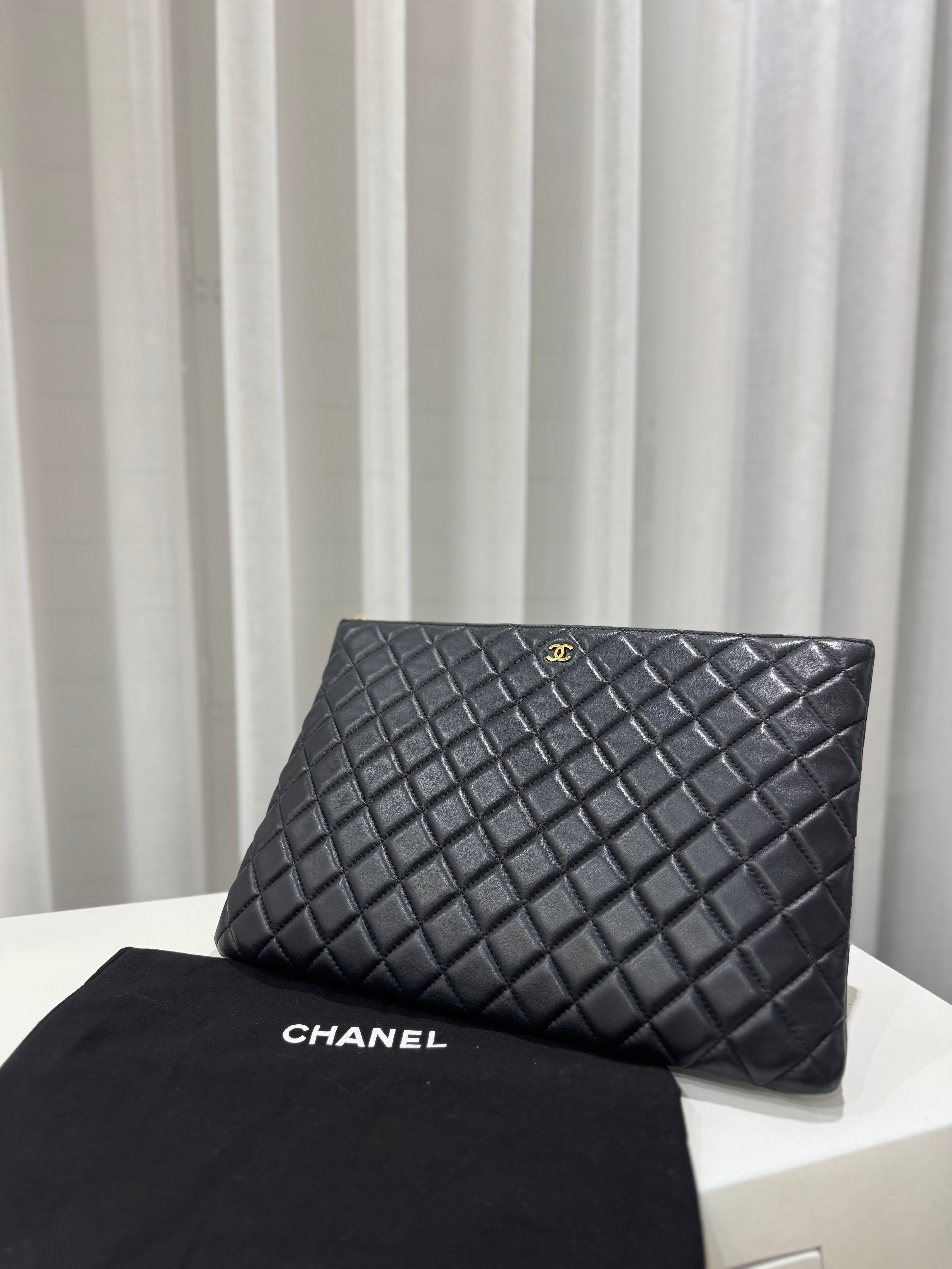 Chanel O Pouch - Black - Lambskin